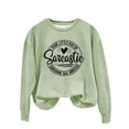 thumbnail image 6 of Clearance Sales Crewneck Sweatshirts Women Women's English Printed Your Little Of Sarcastic Sunshine Has Arrived Round Neck Simple Retro Hoodless Sweatshirt, 6 of 7