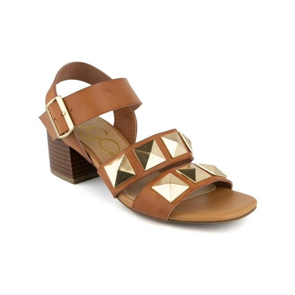 Sugar Womens Faux Leather Open Toe Block Heel