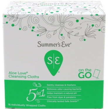 Summer's Eve Sensitive Skin Cleansing Cloths, Aloe Love 16 ea (Pack of 2)