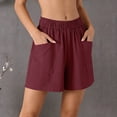 thumbnail image 2 of Admvng Linen Shorts for Women Elastic Waist Casual Loose Lightweight Breathable Shorts, 2 of 6
