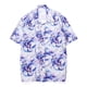 thumbnail image 2 of Camisa elegante con estampado morado para hombre, informal, de manga corta, cuello vuelto, perfecta para viajar, talla S, 2 of 4