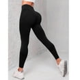 thumbnail image 2 of Women's High Waist Seamless Yoga Pants with Tummy Control, Squat-Proof Workout Leggings for Gym, Peach Butt Lifting Compression Fitness Pants,Black L, 2 of 5