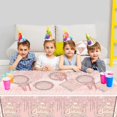thumbnail image 4 of Pink Glitter Diamond Party Tableware, Fantasy Pink Glitter Diamond Girls Birthday Party Tableware Set, Glitter Diamond Themed Dessert Plate Napkins Ta, 4 of 4