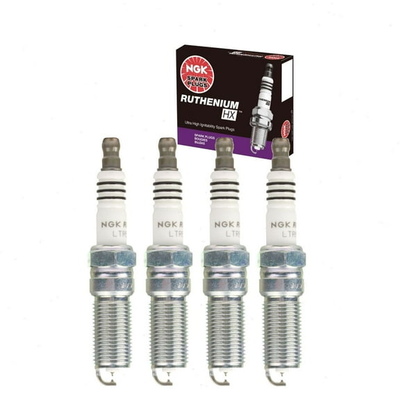 4 pc NGK Ruthenium HX Spark Plugs compatible with Ford Fusion 2.0L 2.3L 2.5L L4 2006-2020
