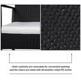 thumbnail image 4 of 3 Pcs Outdoor Wicker Furniture Sets with Cushions, Classic Table and Chairs, Heavy Duty Dining Table Set for Yard, Patio, Garden, Black, 4 of 9