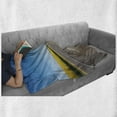thumbnail image 6 of Yellow and Blue Soft Flannel Fleece Throw Blanket, Roadme Highway with Sunflower Field Backdrop Nature Panorama, Cozy Plush for Indoor and Outdoor Use, 60" x 80", Grey Sky Blue, by Ambesonne, 6 of 6
