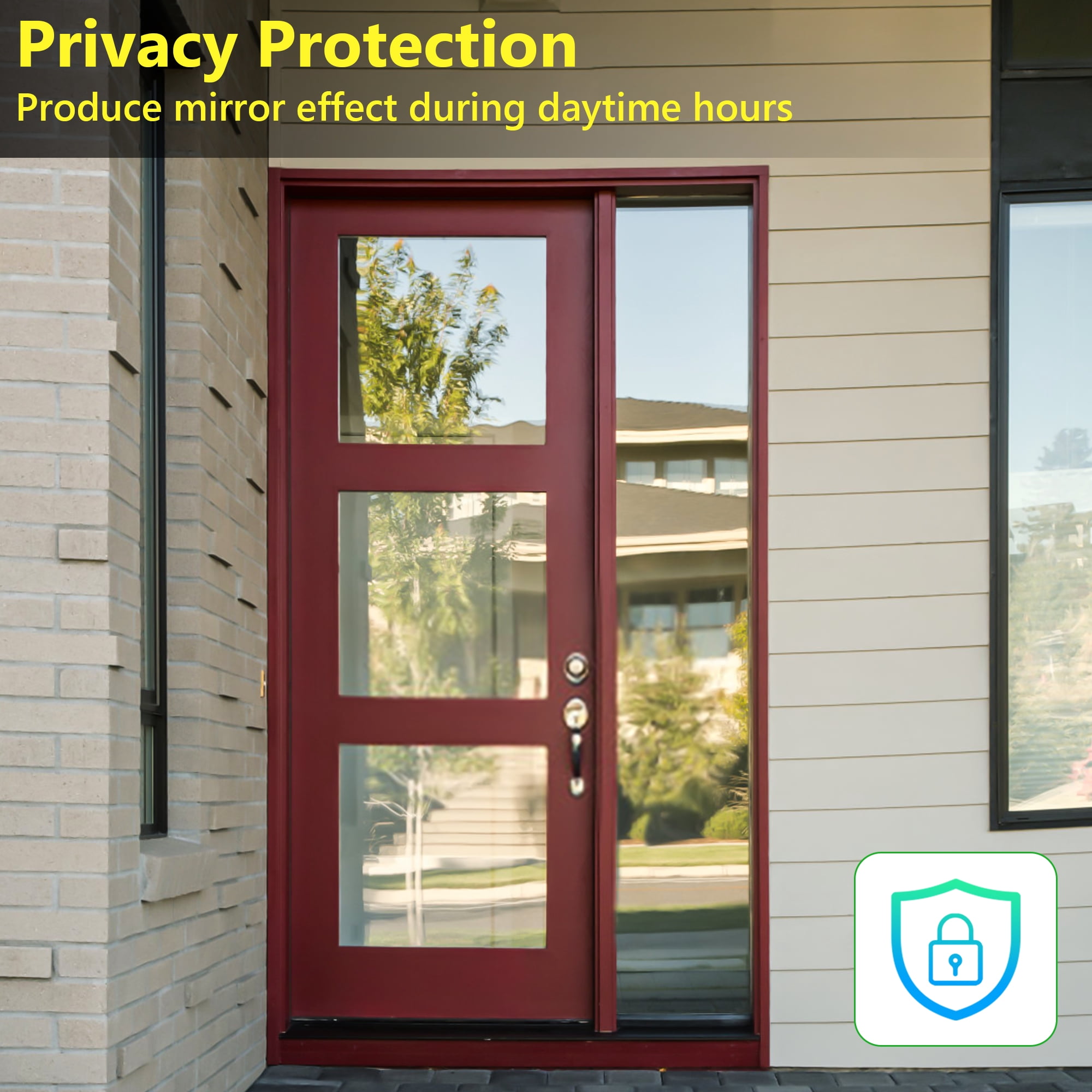 Gtouse One Way Window Privacy Film, Daytime Privacy Mirror Film, Anti UV Static Window Tint for Home and Office, 31.5" x 393.7", Silver