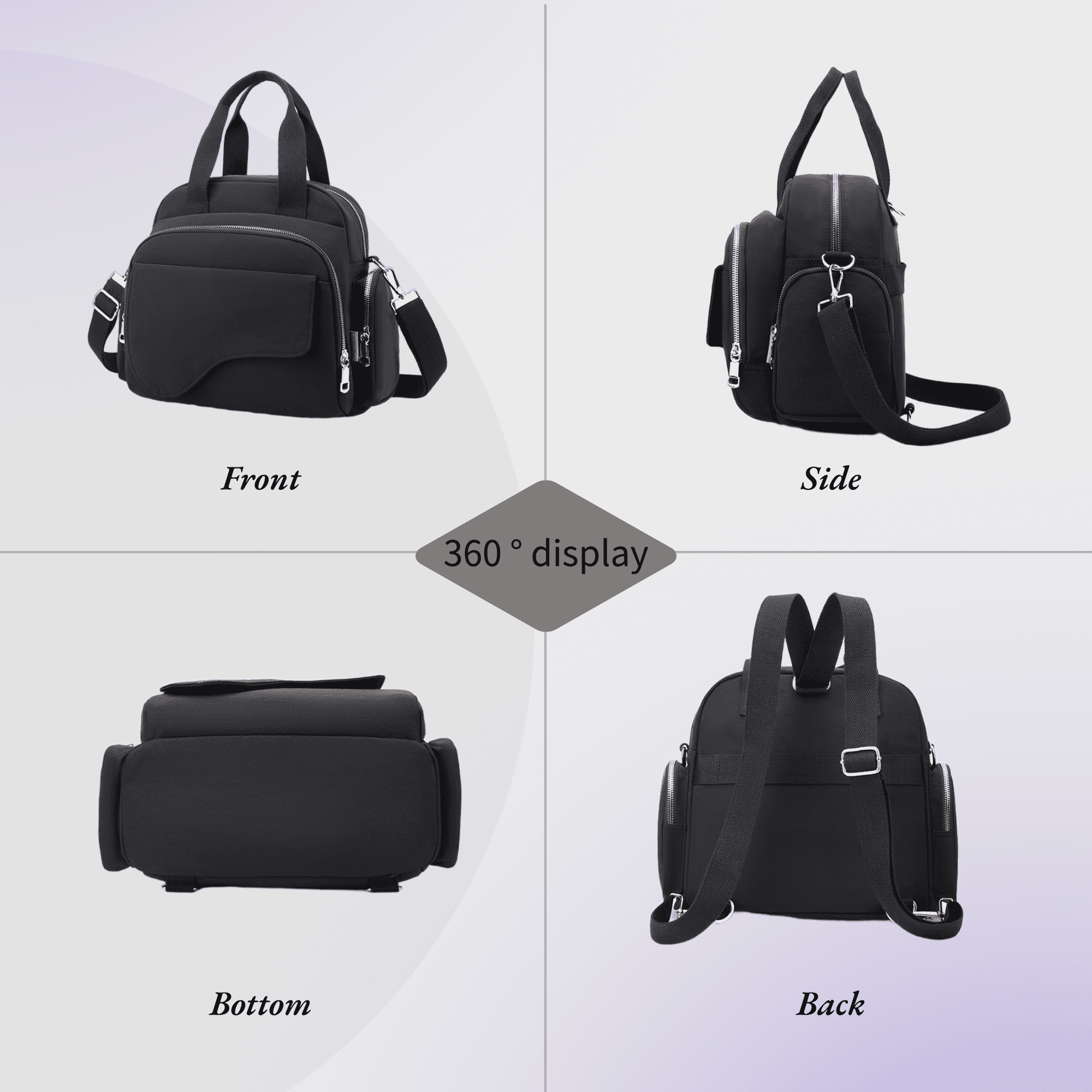 Backpack Purse for Women Fashion Crossbody Bags with Multiple Pockets, Shoulder Bags Multipurpose Design Handbag Ladies Travel Backpack, Pink