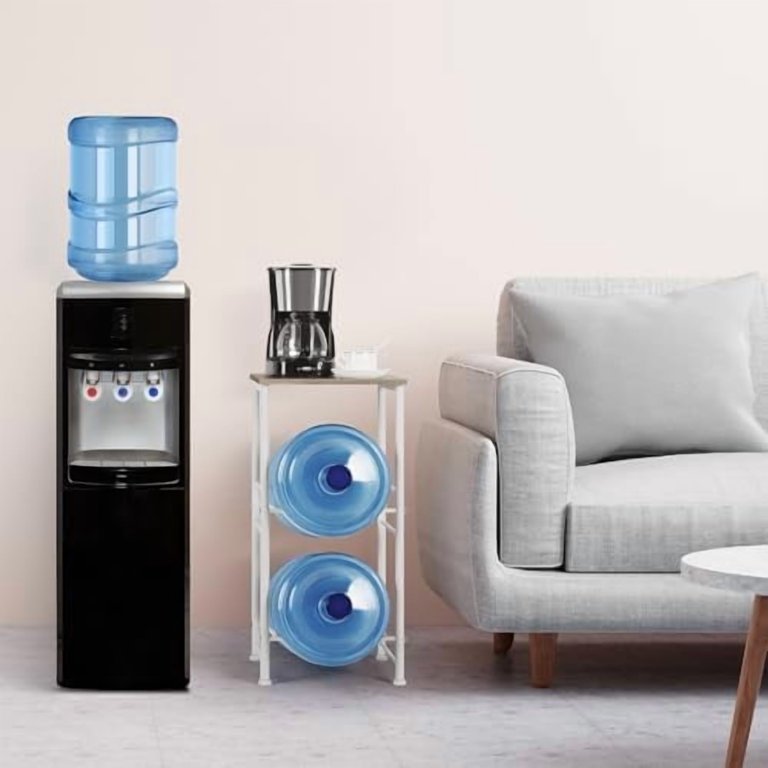 5 Gallon Water Bottle Holder With 2-Tier Shelves | Grey Water Jug ...