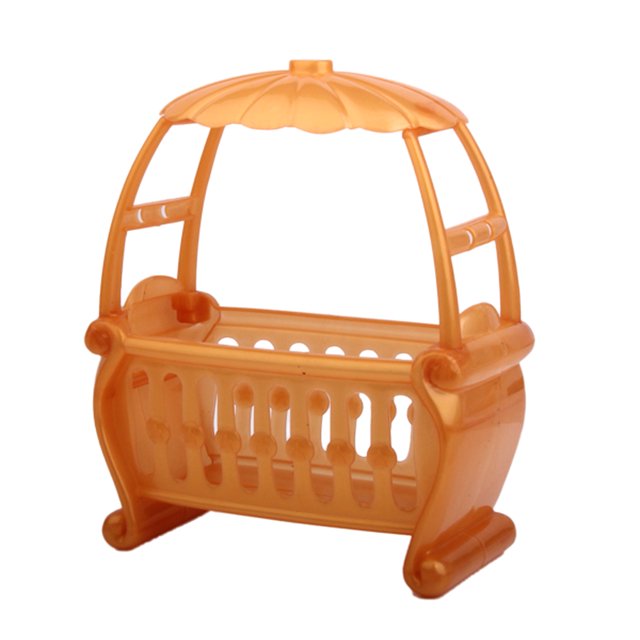 Accesorio de Muebles de Dormitorio de Cuna de Plástico Con Toldo para Muñeca Kelly Hugo Cuna