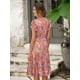 thumbnail image 4 of Vestido casual de verano Glamaker a media pierna con estampado floral y bolsillos, 4 of 4