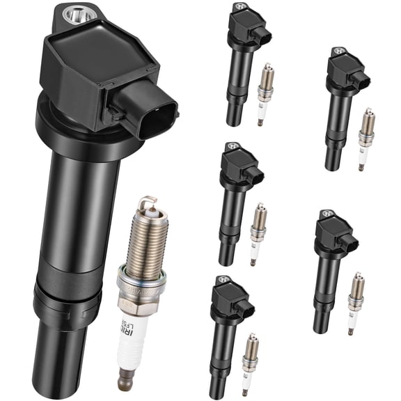SPEEDWOW Ignition Coil Pack UF558 and Iridium Spark Plug 4469 Compatible with Kia 07-11 Rondo,07-10 Magentis,06-10 Optima,Hyundai 07-09 Santa Fe V6 2.7L Coil for 5C1624 GN10441 C1567