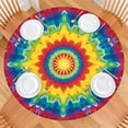 thumbnail image 2 of Rainbow Tie Dye Star Mandala Pattern Round Fitted Tablecloth with Elastic Edge,Dining Table Cover Waterproof,Outdoor Round Tablecloth for Camping,Dining,Indoor and Outdoor, 2 of 7