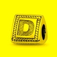 thumbnail image 1 of 925 Sterling Silver Charm For Bracelet Letter D Triangle Block Bead Alphabet, 1 of 8