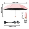 thumbnail image 3 of MMJ Sun Shade Umbrella Clamp On UPF50+ Foldable Adjustable Outdoor Rain Protection for Wheelchair Walker Camping Cart Golf Cart, 3 of 6