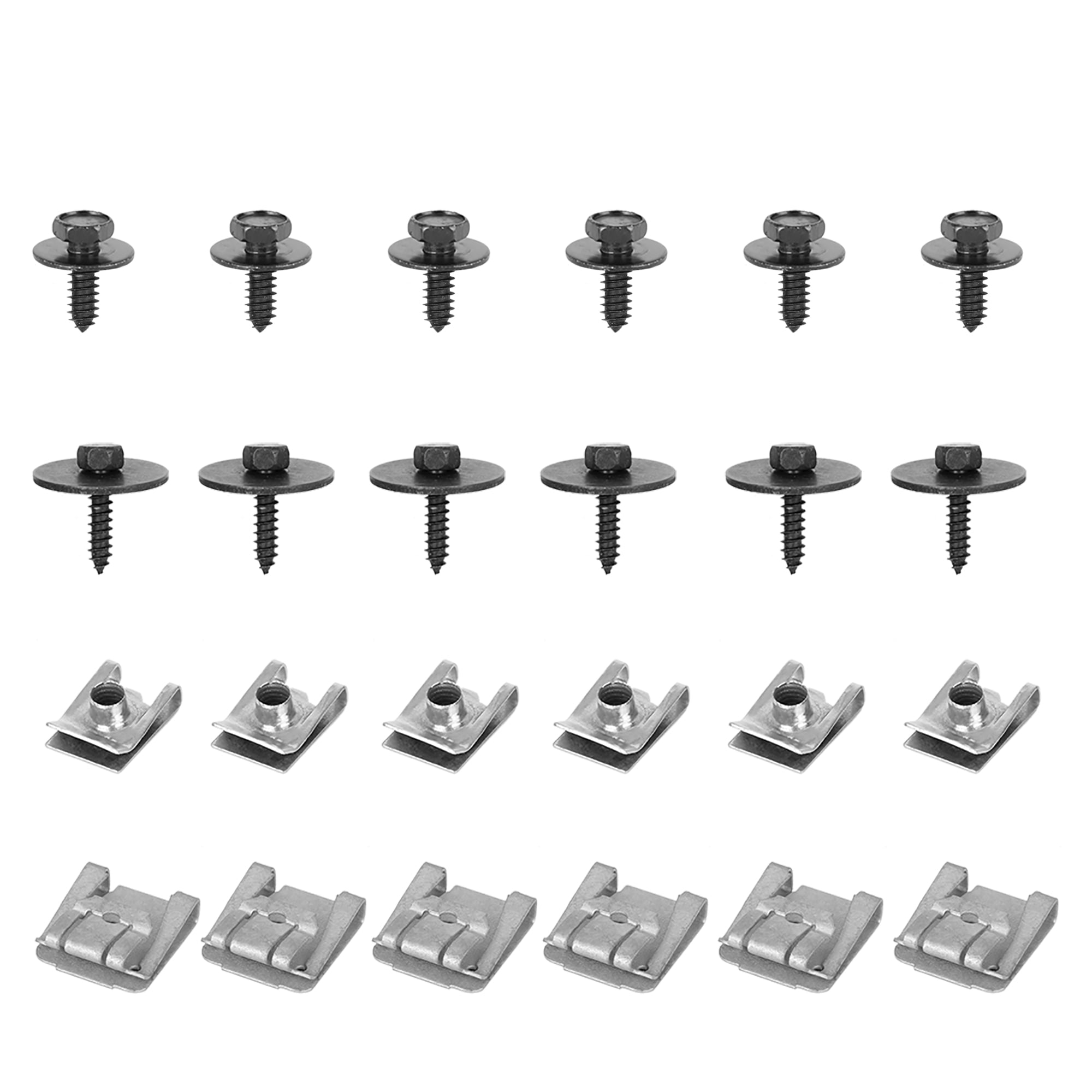 Unique Bargains 24pcs Auto Engine Undertray Clips Screws Under Cover