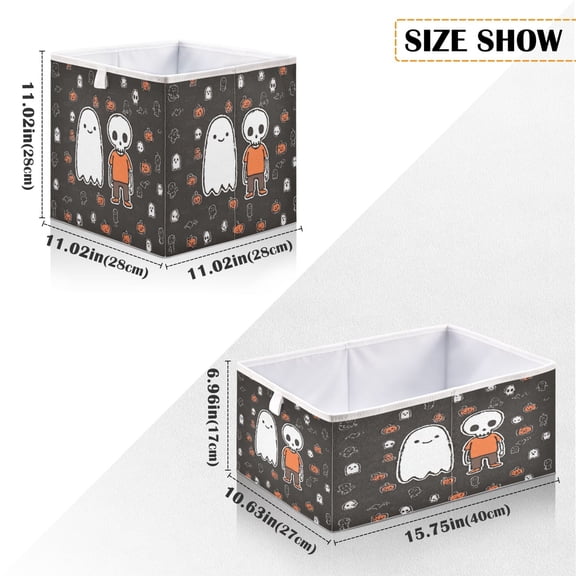 Iauyy Foldable Home Closet Storage Bins - Waterproof 300D Oxford Cube Baskets with Handles for Clothing Storage Books, Includes Adorable