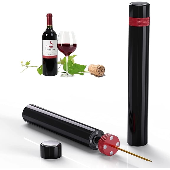 Black and Red Corkscrew, 7S Air Pressure Corkscrew Cork Popper, Red Wine Bottle Opener Portable Bottle Opening Tool Wine Accessories Professional Bottle