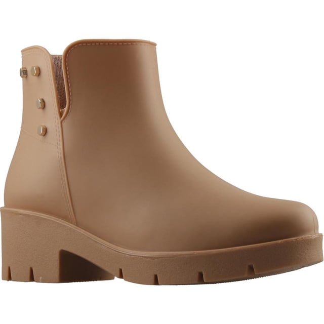 Botin Mujer TOP MODA Comodo Media Altura beige 26