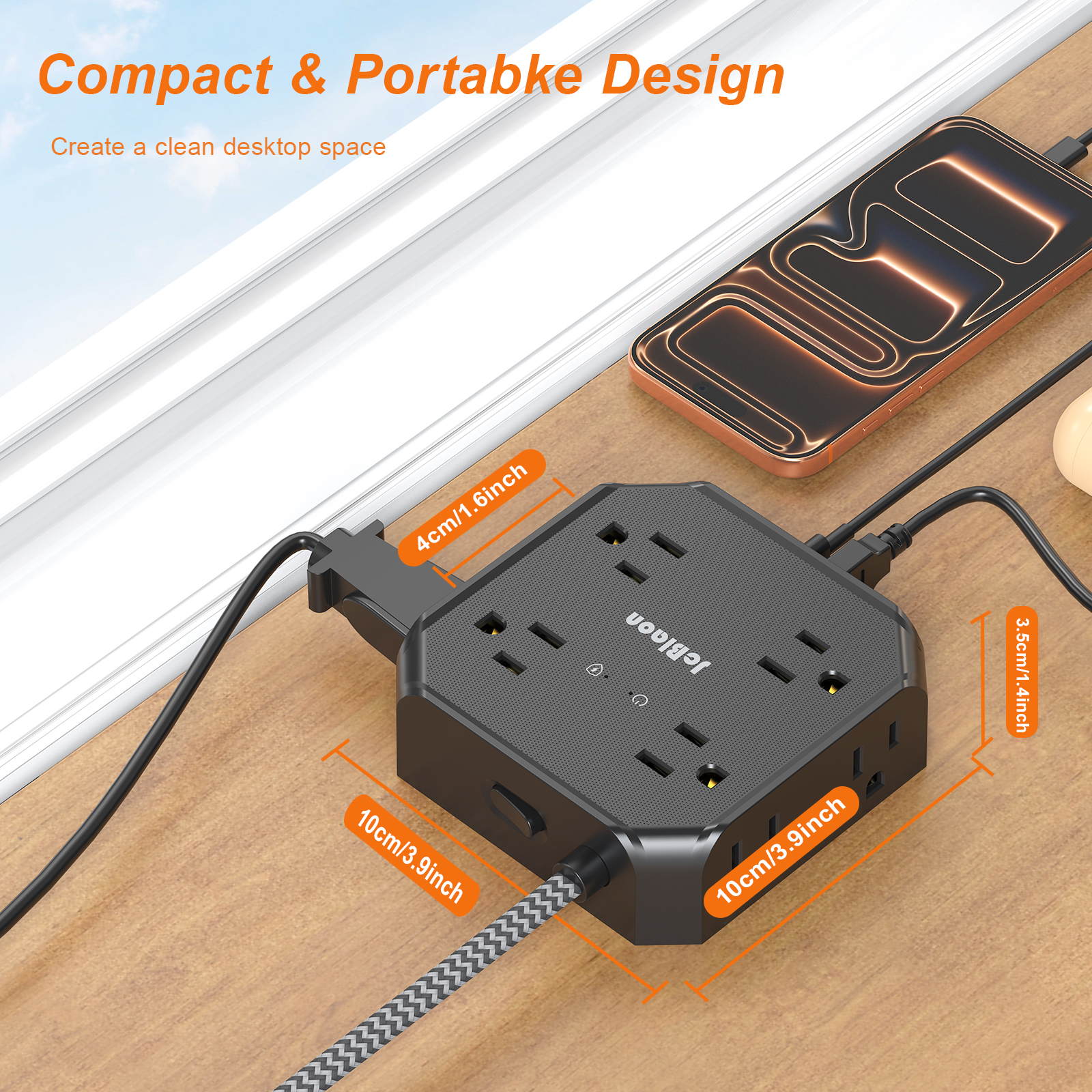 Lajcaen 15 Ft Surge Protector Power Strip With 8 Outlets photo 5
