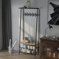 thumbnail image 4 of Hall Tree with Bench – 4-in-1 Rustic Entryway Organizer – 5 Hooks, Shoe Rack & Coat Rack – 200 lb Seat – Space-Saving – MDF & Steel – 70"H, 4 of 113