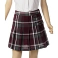 thumbnail image 3 of French Toast Big Girls' “Buckled” Plaid Scooter Skirt (Sizes 7 – 20) Color: burgundy/gray/white *plaid #91* Size: 16, 3 of 3