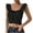 Black, variant on Tank Tops for Women Cropped Ruffle Sleeveless Square Neck Comfy Casual Tops Summer Fashion
