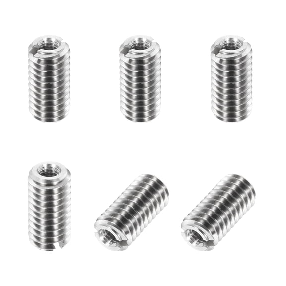 Thread Adapters Sleeve Reducing Nut, 6Pcs M6x1 Male to M3x0.5 Female Repairing Insert Nut Screw Reducer Conversion 303 Stainless Steel Fastener 12mm