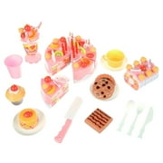 Mundo Toys Pretend Birthday Cake Play Food Set, 75-Piece Pink Cutting Cake Set, Ages 3+