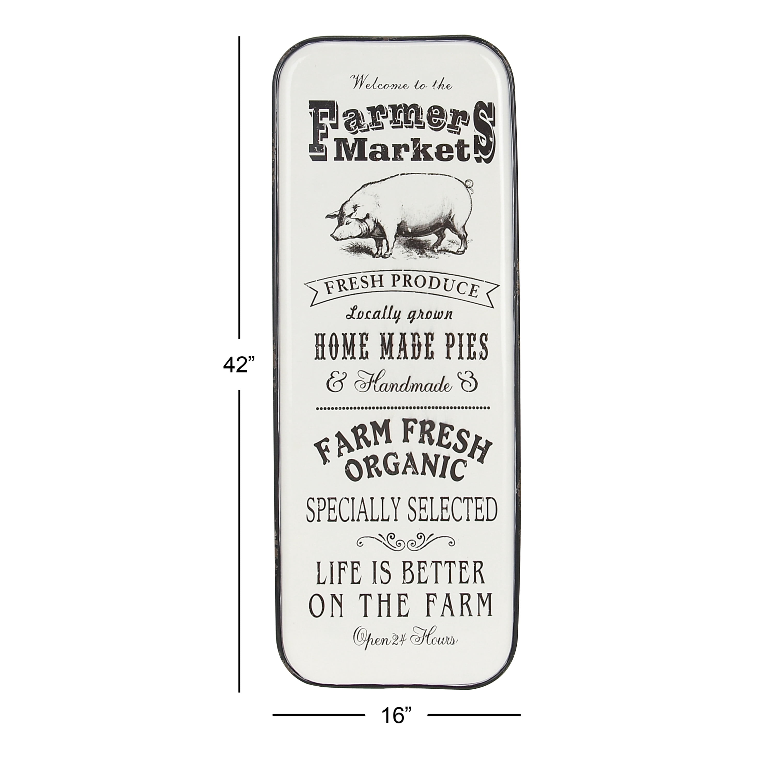 DecMode Indoor Black Iron Farmers Market Wall Decor, Set of 1