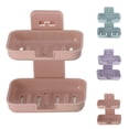 thumbnail image 2 of Coofit Soap Rack Wall-Mount 2-layer Punch-Free Soap Holder Soap Dish for Bathroom, 2 of 10