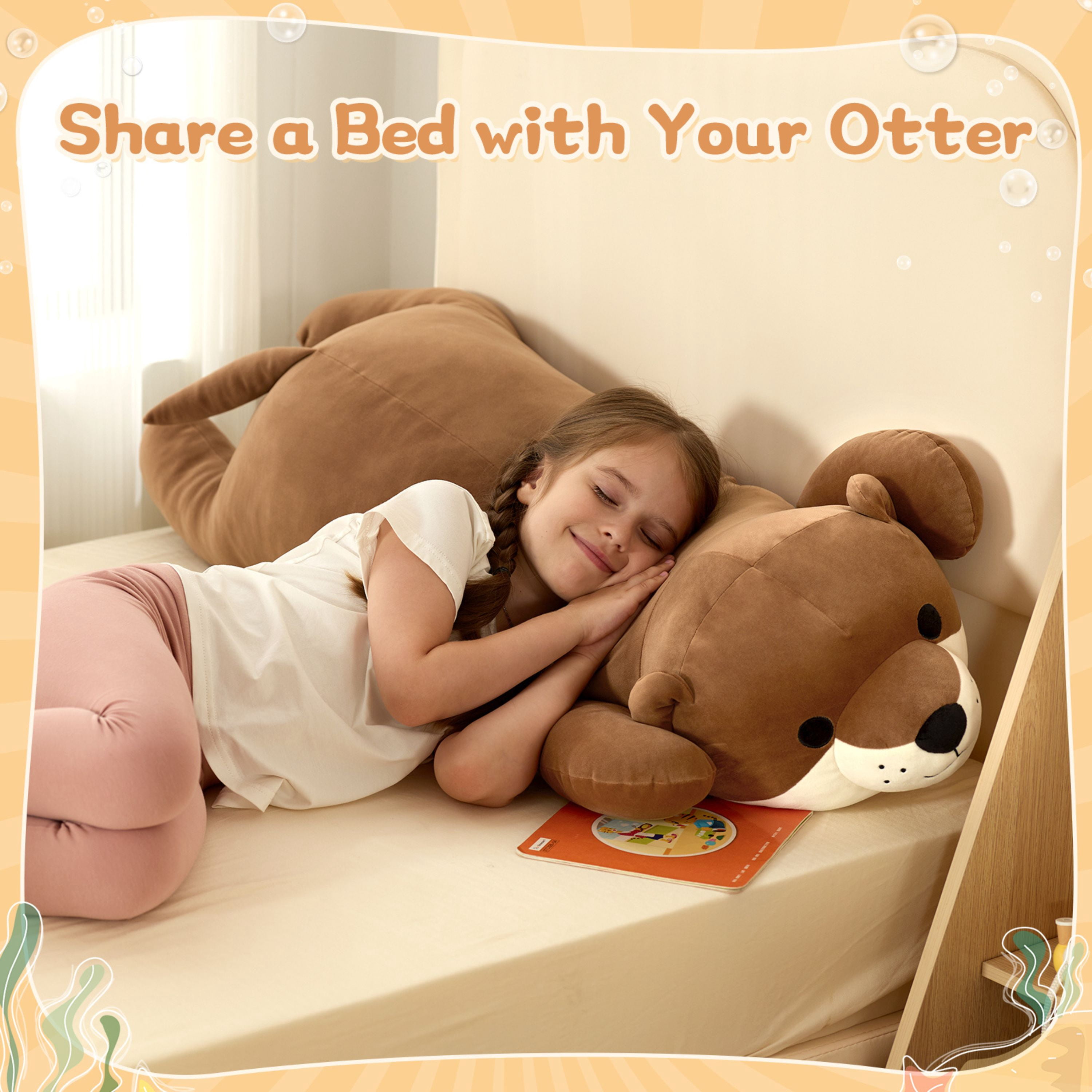 Tezituor 43.3'' Otter Stuffed Animal Giant Otter Body Pillow Toy