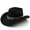 Black, variant on Mens Cowboy Hat Women Men Western Cowboy Hat Wide Brim Cattle Head Belted Cowgirl Hat Felt Jazz Cap for Rodeo Party