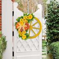 thumbnail image 6 of Wooden Wagon Wheel Wreath For Front Door With Pinecones Berries And Greenery For Holiday Season, 6 of 6