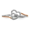 thumbnail image 5 of 14k White and Rose Gold Diamond Polished Double Heart Ring RM5724, 5 of 5