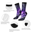thumbnail image 3 of Haiem Purple Pattern White Tiger Pattern Crew Socks – Soft & Durable Moisture-wicking Socks, Stay-Up Fit for Business, Work, and Casual Wear Size 5-11, 3 of 6