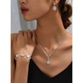 thumbnail image 4 of Bride Crystal Necklace Earrings Set Bridal Wedding Jewelry Sets Rhinestone Choker Necklace Prom Costume Jewelry Set for Women and Brides, 4 of 4