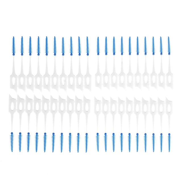 Dientes Entre Cepillos Interdentales 40 Piezas/paquete Limpieza Silicona Ortodoncia Cepillo Oral