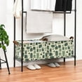 thumbnail image 3 of Yayeee Foldable Storage Basket for Shelves with Handles Set of 2 Waterproof Cloth Bins, Green Geometric, 3 of 7