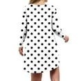 thumbnail image 6 of Jinhomg Womens Loose T Shirt Dress Cute Polka Dot Print Casual Dresses Plus Size Comfy Long Sleeve Crew Neck Midi Dress Daily Wear Prime Deals Clearance White XXL, 6 of 8