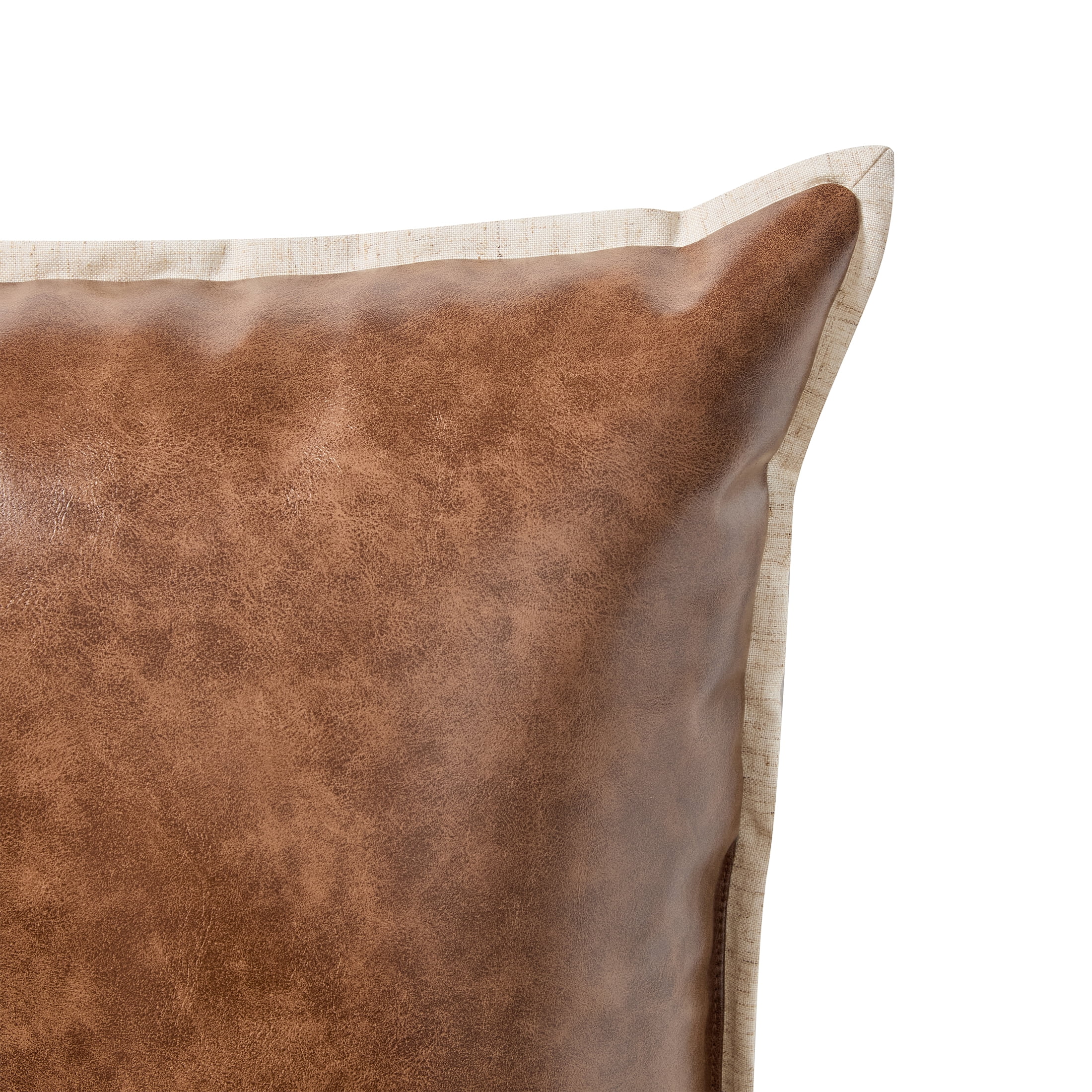 Home Decor Collection 14" x 20" Brown Faux Leather Decorative Pillow