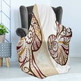 thumbnail image 4 of Seashells Soft Flannel Fleece Throw Blanket, Boho Seashells Pattern Divided 2 Part Effects Hear the Ocean Creature, Cozy Plush for Indoor and Outdoor Use, 70" x 90", Pale Brown Cream, by Ambesonne, 4 of 5