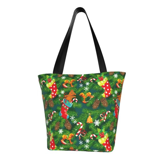 Easygdp Cute Christmas Stocking Bear Bolso de Hombro para Mujer, Bolso Bandolera y Cartera de Mano Elegante para Uso Diario