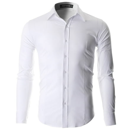 FLATSEVEN Men's Slim Fit Casual Button Down Dress Shirt Long Sleeve