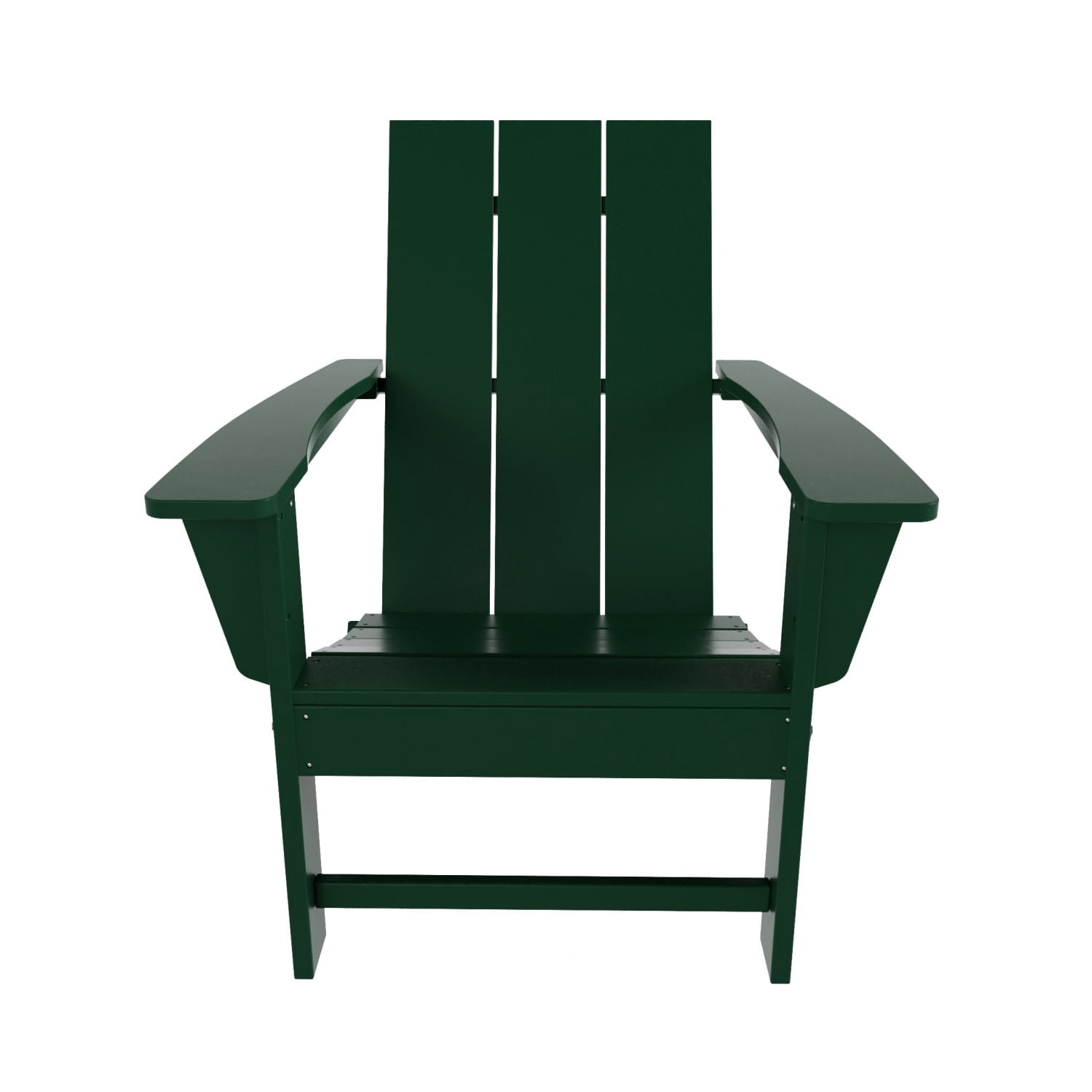 WestinTrends Ashore 4-Piece Foldable Adirondack Chair Set, All-Weather Poly Lumber, Modern Farmhouse Patio Seating, Dark Green
