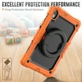 thumbnail image 5 of Dteck for Lenovo Tab M10 FHD Plus Case 10.3" with Built in Screen Protector, Heavy Duty Shockproof Child Proof Rugged Case with Rotating Handle Stand,Orange, 5 of 7