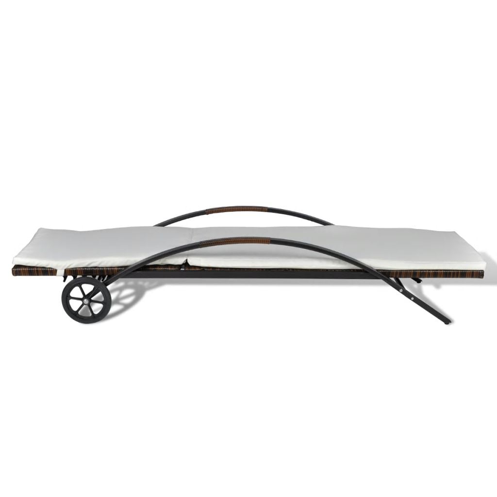Lowestbest Patio Chaise, Portable Adjustable Backrest Lounge Chair with Cushion and Wheels Lowestbest Patio Chaise, Portable Adjustable Backrest Lounge Chair with Cushion and Wheels