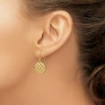 thumbnail image 3 of Primal Gold 14 Karat Yellow Gold Circle Diamond-cut Shepherd Hook Earrings, 3 of 4
