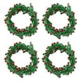 thumbnail image 4 of Fennco Styles Hand Beaded Christmas Wreath Design Decorative Napkin Rings, Set of 4 - Green Glass Beads Napkin Holders for Home, Dining Table, Banquets, Holiday Décor and Special Occasion, 4 of 4