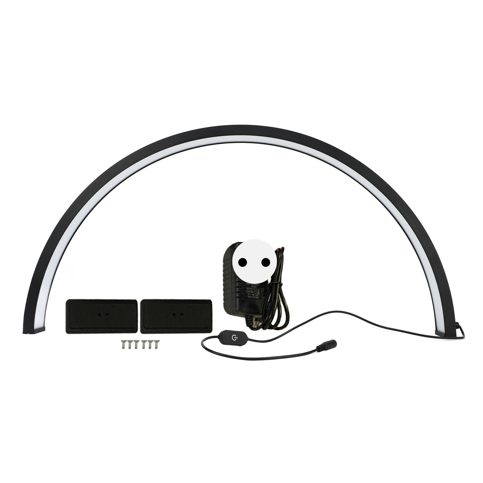 LED Half Moon Light, Half Moon Nail Desk Lamp Uniform Lighting Stepless Dimming 35W For Skincare